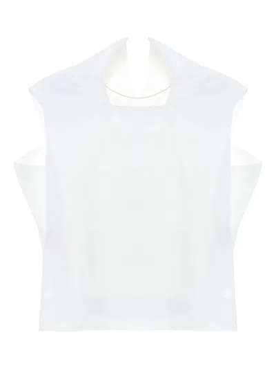 Carven Square Top In Duchesse In White