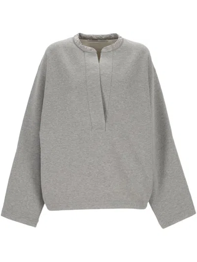 Carven Straight Hem Sweatshirt In Grey