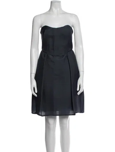 Pre-owned Carven Strapless Mini Dress In Blue