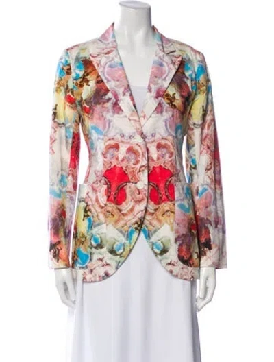 Pre-owned Carven Striped Blazer In Pink