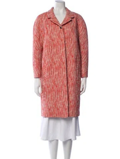 Pre-owned Carven Striped Coat In Red