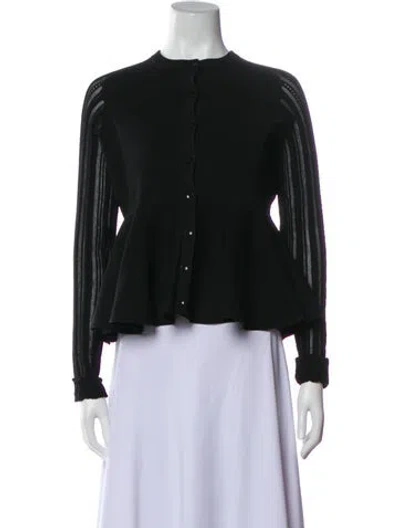 Pre-owned Carven Striped Crew Neck Blouse In Blue