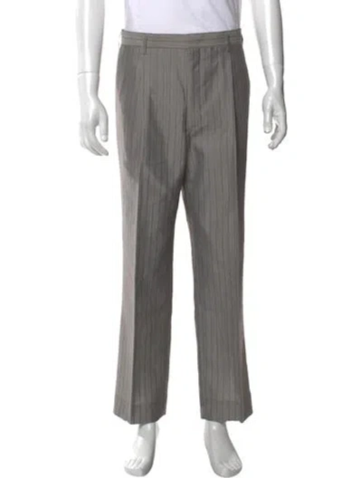 Pre-owned Carven Striped Dress Pants In Gray