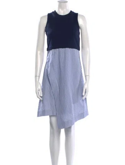 Pre-owned Carven Striped Knee-length Dress In Blue/white