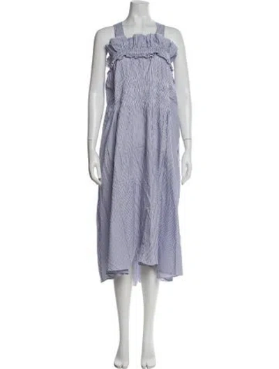 Pre-owned Carven Striped Long Dress In Multi