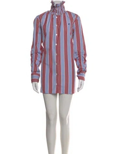 Pre-owned Carven Striped Mini Dress In Multi