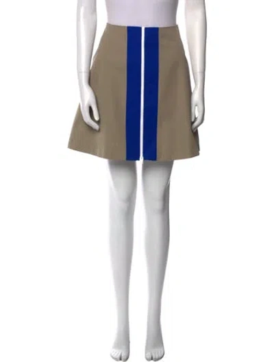 Pre-owned Carven Striped Mini Skirt In Neutral