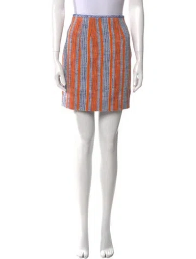 Pre-owned Carven Striped Mini Skirt In Neutral