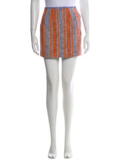 Pre-owned Carven Striped Mini Skirt In Neutral