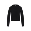 Carven Silk Button-up Sweater With Round Neckline In Black