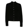 Carven Long-sleeved Knitted Cardigan In Black