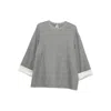 Carven Contrasting-cuff Top In Gray