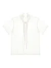 Carven Scarf-collar Cotton T-shirt In White