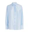 Carven Logo Embroidered Buttoned Shirt In Blue