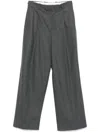 Carven Tailored Wide-leg Trousers In Anthracite Grey Wool In Grey