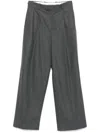 Carven Tailored Wide-leg Trousers In Anthracite Grey Wool
