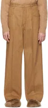 Carven Tan 5-pocket Trousers In Camel