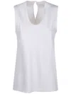 Carven Keyhole-detail Top In White