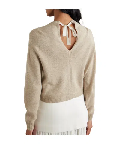 Carven Tie-detailed Cashmere Cardigan In Neutral