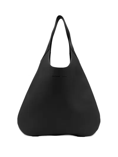 Carven Tommaso Leather Tote Bag In Black
