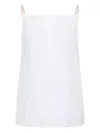 Carven Spaghetti Strap Top In Soft Polyester-silk Blend In White