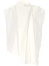 Carven White Sleeveless V Neck Top In White