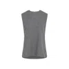 Carven Asymmetric Hem Wool Blend Shift Top With Camel Stripes In Gray