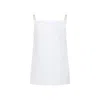 Carven Spaghetti Strap Top In Soft Polyester-silk Blend In White