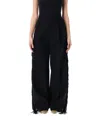 Carven Fringed Trousers In Black