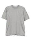 Carven Light Grey Silk Oversized Crew Neck T-shirt
