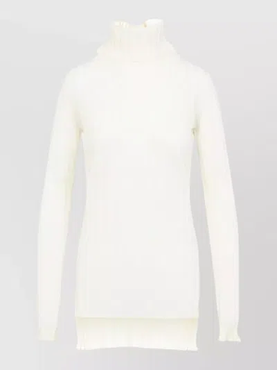 Carven Turtle Neck Underpinning Stretch Knit Pullover In Black