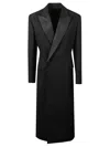 Carven Tuxedo Wool Coat In Black