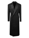 Carven Tuxedo Wool Coat In Black
