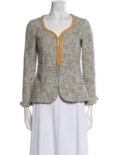Pre-owned Carven Tweed Pattern Evening Jacket In Multi