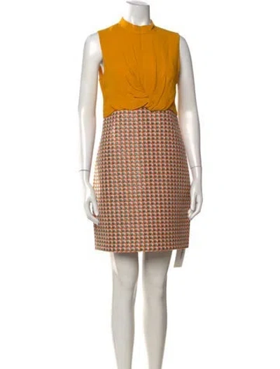 Pre-owned Carven Tweed Pattern Mini Dress In Multicolor