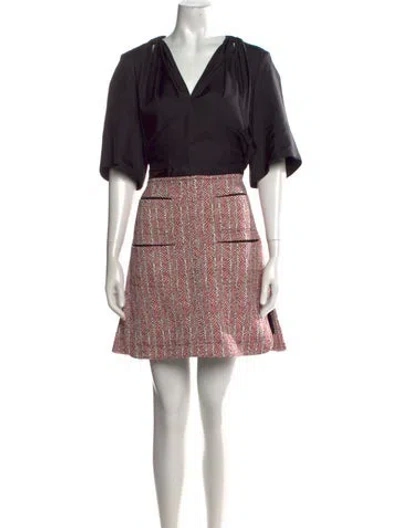 Pre-owned Carven Tweed Pattern Mini Dress In Multicolor