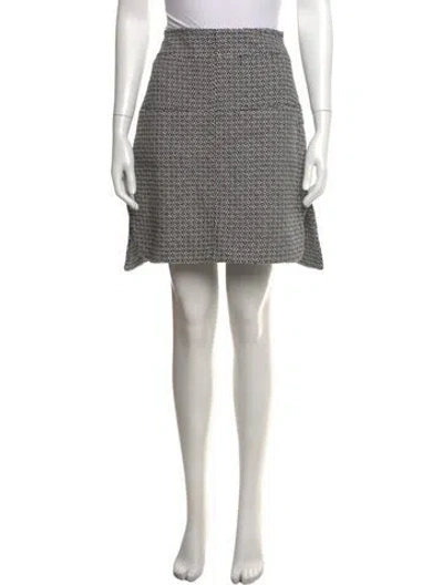 Pre-owned Carven Tweed Pattern Mini Skirt In Black