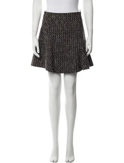 Pre-owned Carven Tweed Pattern Mini Skirt In White