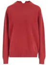 Carven V-back Cashmere Sweater In Red