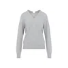 Carven V-neck Cashmere Sweater In Gray