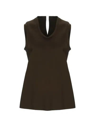 Carven V-neck Top In Brown