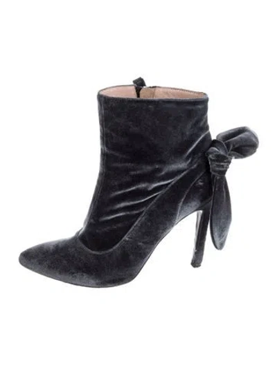 Pre-owned Carven Velvet Boots In Blue/grey