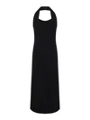 Carven Halter Neck Evening Dress With Flattering Silhouette In Black