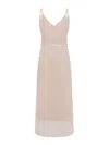 Carven Beige Open-back Slip Maxi Dress