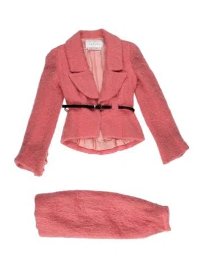 Pre-owned Carven Vintage 1995 Skirt Suit In Pink