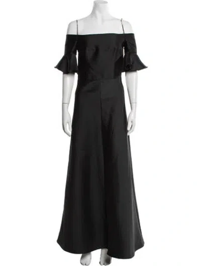 Pre-owned Carven Vintage Long Dress In Black