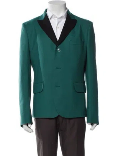Pre-owned Carven Virgin Wool Blazer In Green