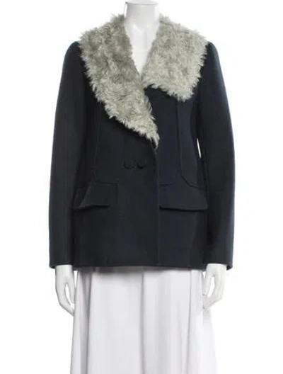 Pre-owned Carven Virgin Wool Coat In Blue