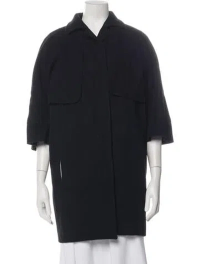 Pre-owned Carven Virgin Wool Coat In Blue
