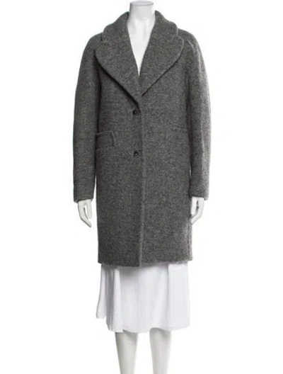Pre-owned Carven Virgin Wool Coat In Grey